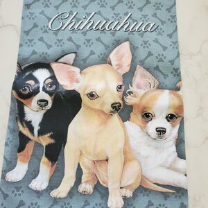 FIDDLER'S ELBOW Chihuahua Dish Towel Tea Hand XL 21"x31" All Cotton Screen Print